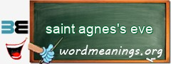 WordMeaning blackboard for saint agnes's eve